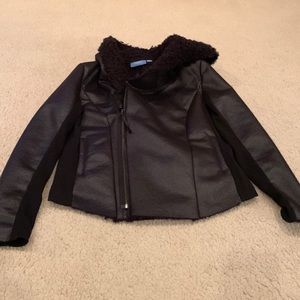 Simply Vera Vera Wang Jacket, faux leather, faux fur inside, Size Medium